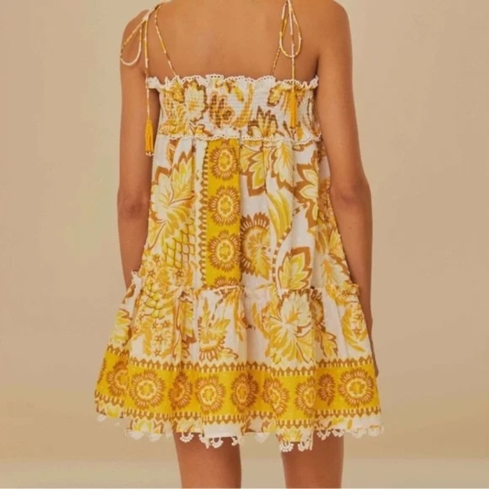 Farm Rio Off-White Aura Floral Mini Dress - Picture 2 of 5